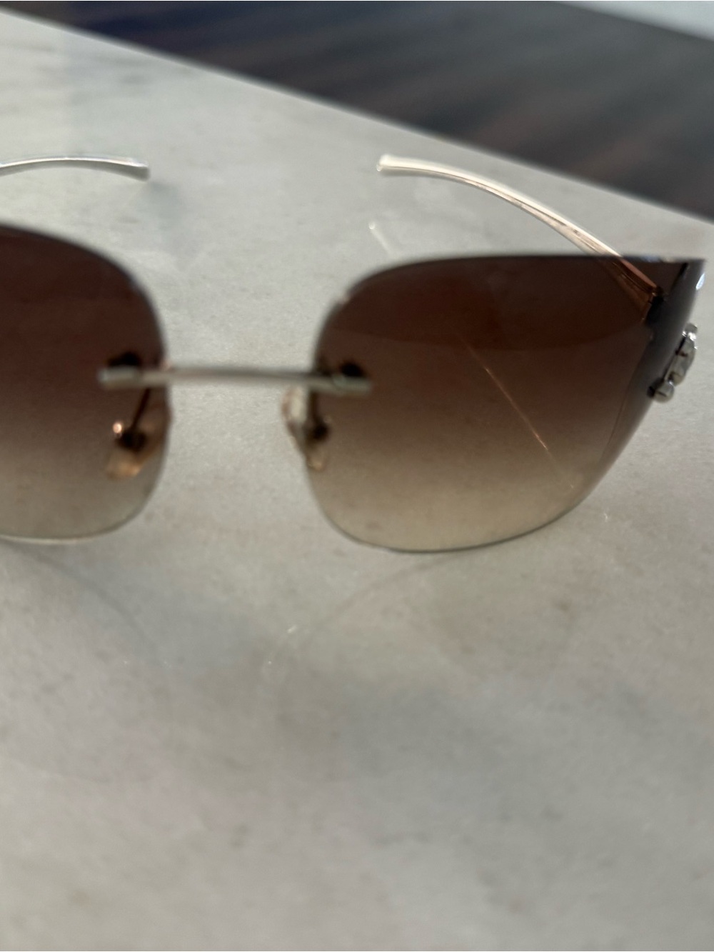 Cartier Rimless Gradient Brown Sunglasses